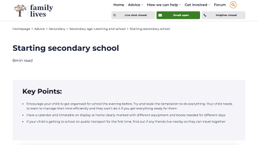 Starting Secondary School